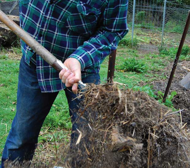 Turning compost regularly speeds up decomposition.