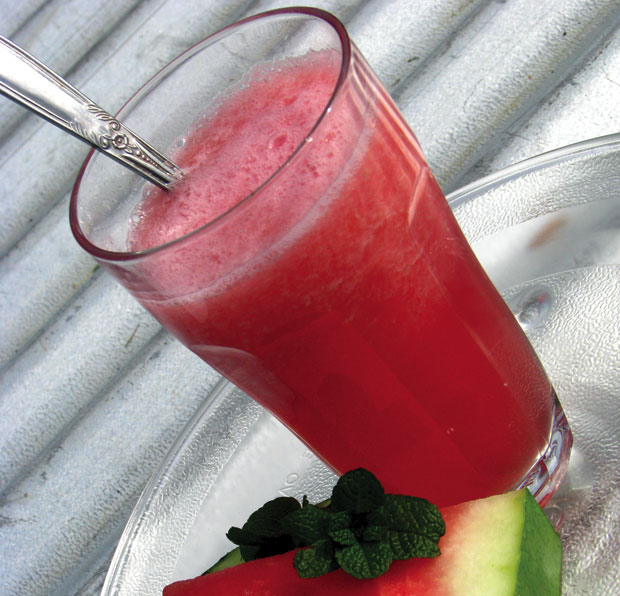 Watermelon juice with a hint of strawberry is a winner.