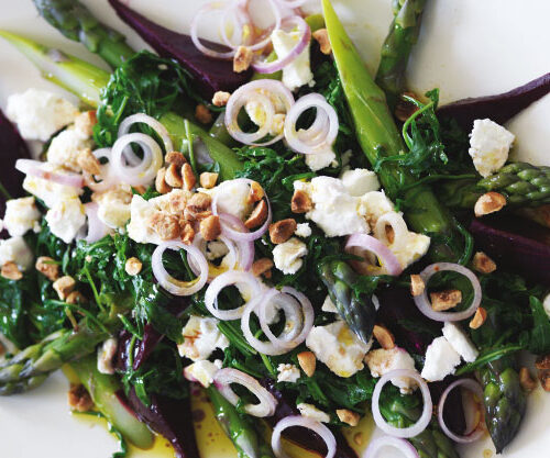 Beetroot and asparagus salad