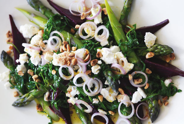 Beetroot and asparagus salad