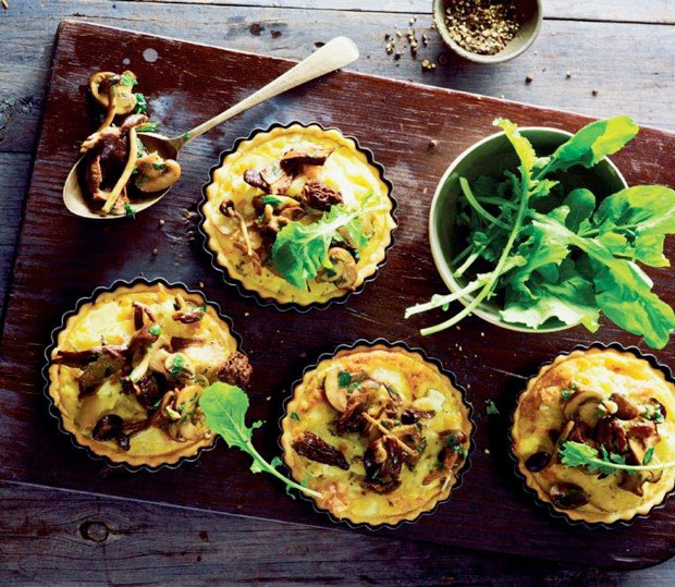 Mushroom and potato tarts