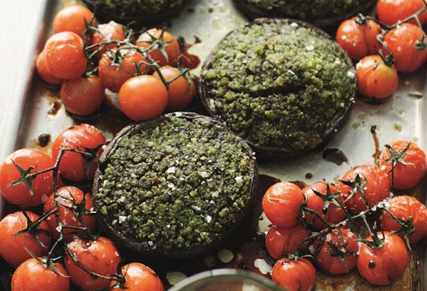 Stuffed field mushrooms