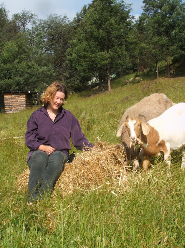 Linda Cockburn and goats