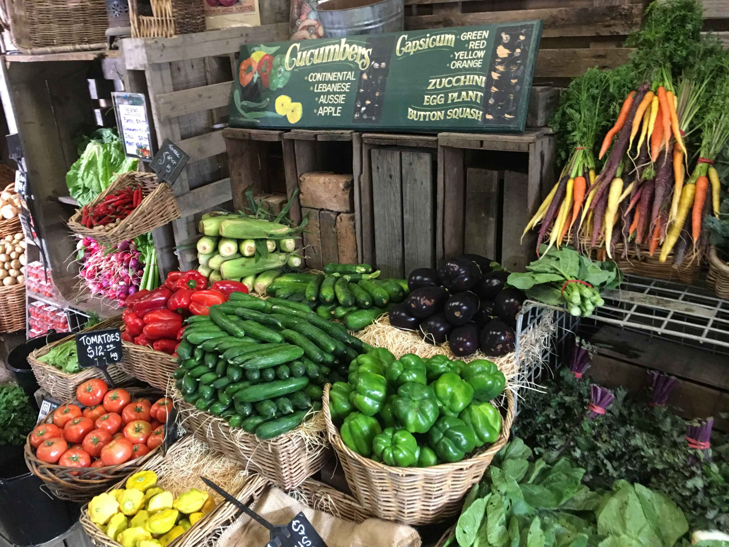 There’s a great range of organic produce available at Peninsula Fresh’s farmgate in Victoria’s Mornington Peninsula.