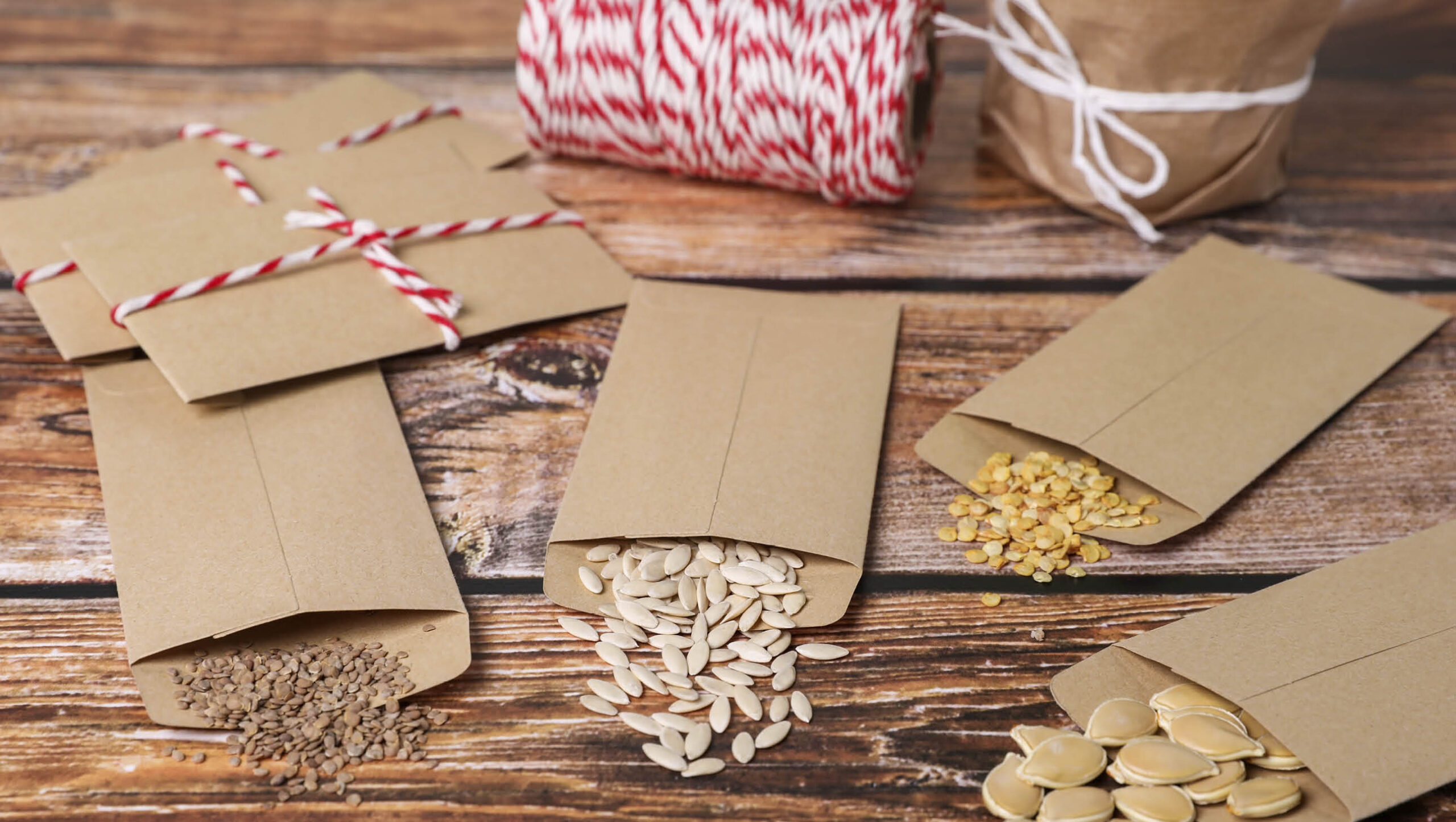 Saving seeds and then packaging them up as gifts.